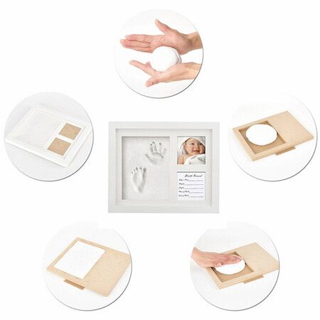 Baby Souvenirs Handprint Photo Frames  Clay Casting & Photo Memory Keepsake Frame, Baby Registry Gift & Baby Shower, Baby Boy Gift & Baby Girl Gift