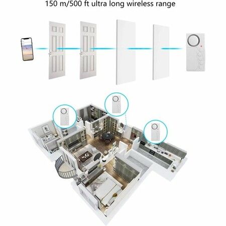 Freezer Door Alarm, Safety Window Alarm, 4 In 1 Door Sensor Chime Door Open Alarm Loud 108dB 1 pcs