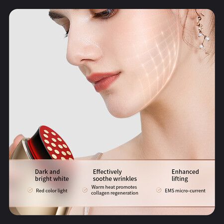 Collagen Cannon Facial Beauty Device 19 Golden Matrix RF Technology, EMS Lift & Firm, Red Light Therapy Whitening Nourishing Gift