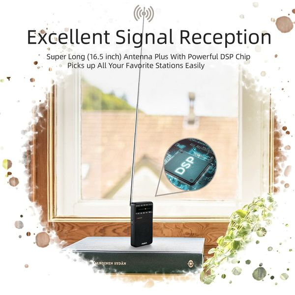 Portable Radio AM FM,Battery Operated Radio with Tuning Light,Back Clip,Excellent Reception for Indoor & Outdoor & Emergency Radio,AM FM Radio Portable,Transistor Radio