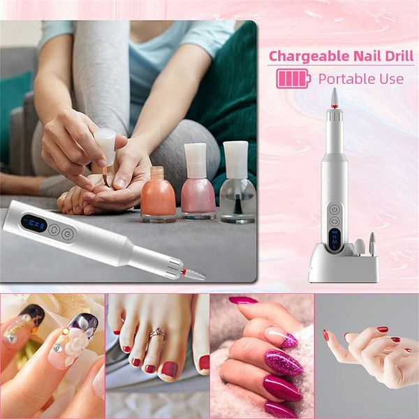 Cordless Electric Nail Drill Kit for Home Nails Salon