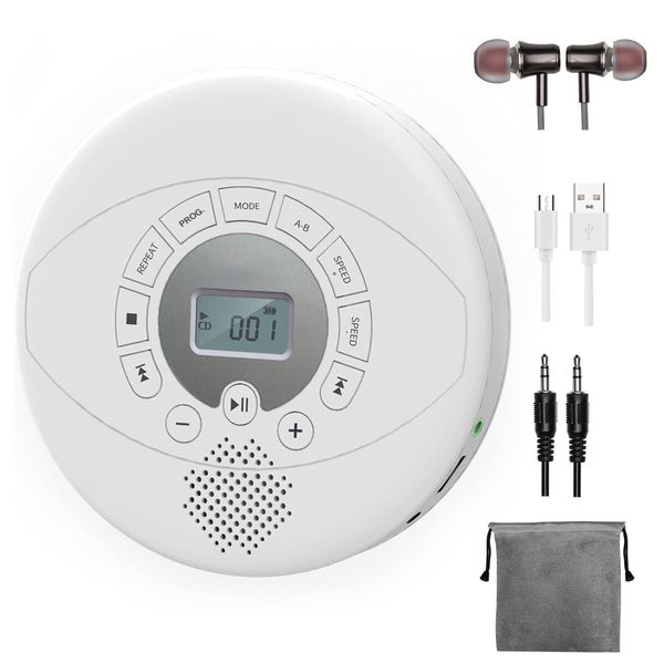 Lecteur CD Portable KLIM Nomad Bleu - Bluetooth, Radio FM, Batterie Longue Durée - Avec Écouteurs