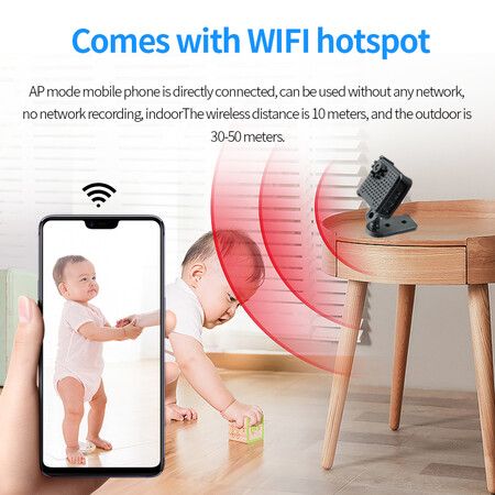 1080P Wireless Wifi Camera Home Security Micro Camcorder Baby Monitor Night Vision Motion Detection AP Hotspot Small Cam