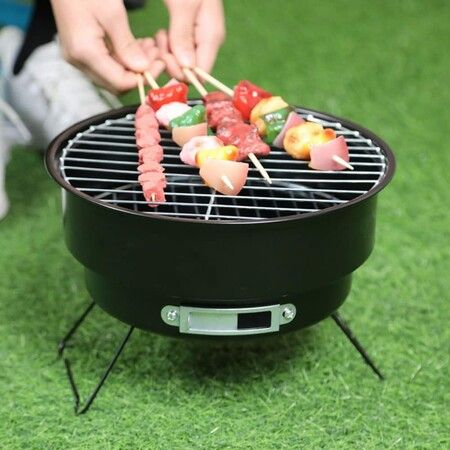 Camping Stove, Mini Outdoor Folding Portable BBQ Grill Size : 26x18cm