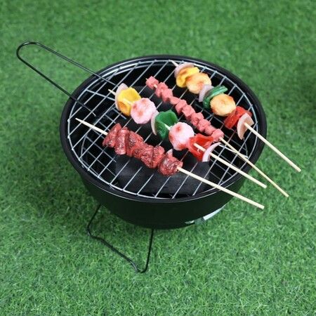 Camping Stove, Mini Outdoor Folding Portable BBQ Grill Size : 26x18cm