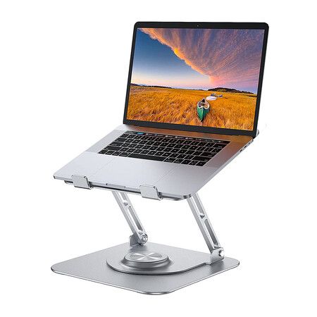 Laptop Stand for Desk, Adjustable Computer Stand with 360 Rotating Base for All 10-16 Inch Laptops