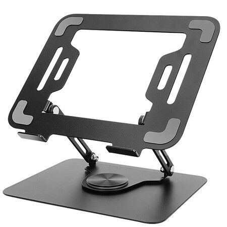 Desktop Stand, Adjustable Stand with 360 Rotating Base for All 10-16 inch laptops (Black)