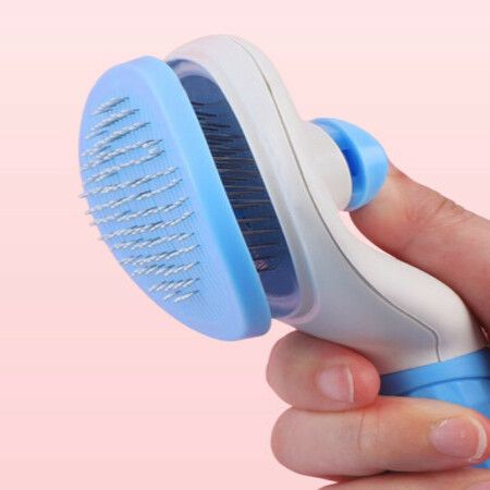 Dog Brush Cat Brush Grooming Comb, Smooth handle self-cleaning button