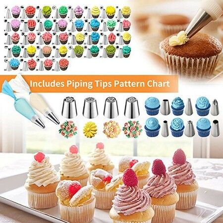 236pcs Baking Accessories with Storage Case Cupcake Cookie Frosting Fondant Bakery Set for Adults Beginners or Professional