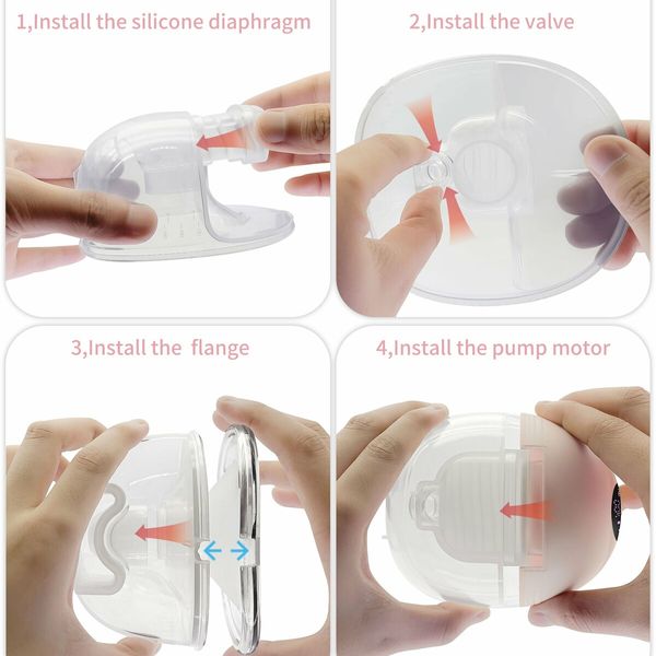 Electric Wearable Breast Pump S21,LED Display 3 Modes 12 Levels Hands Free Low Noise Painless Leakproof All-in-One Portable