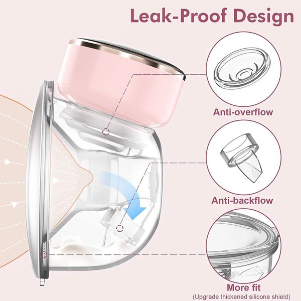 Hands Free Wearable Breast Pump,Low Noise Breast Pumps of Longer Battery Life&LED Display,Portable Electric Breast Pump with 3 Modes & 9 Levels (1 Pack)