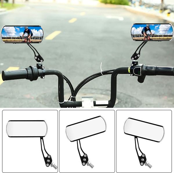 360° Adjustable Rotatable Handlebar Mirrors, Wide Angle Cycling Rear View Mirror, for Mountain Road Bike E-Bike