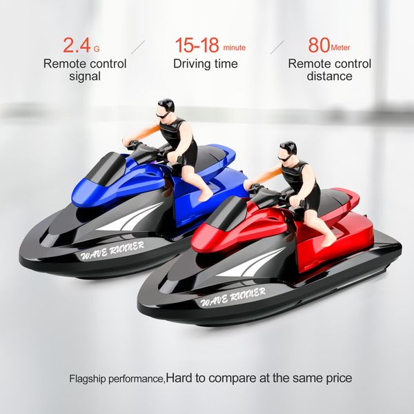 2.4G Rc Boat Motorcycle Speedboat 20 Km/H  Radio Remote Control High Speed Ship Water Game Gift For Kids Color Red