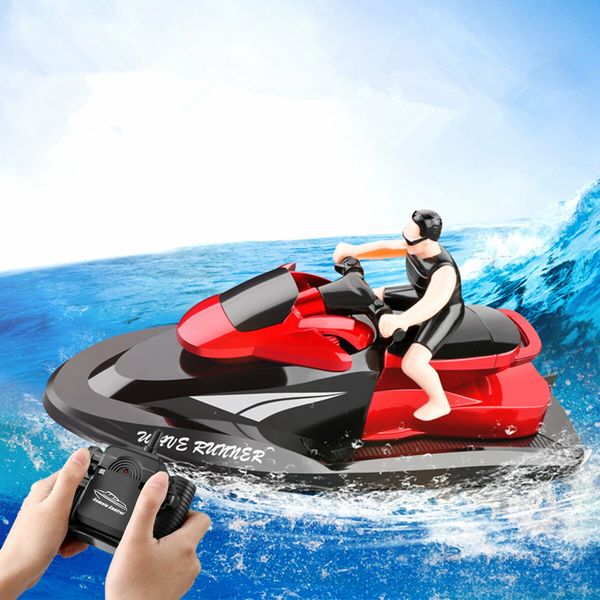 2.4G Rc Boat Motorcycle Speedboat 20 Km/H  Radio Remote Control High Speed Ship Water Game Gift For Kids Color Red