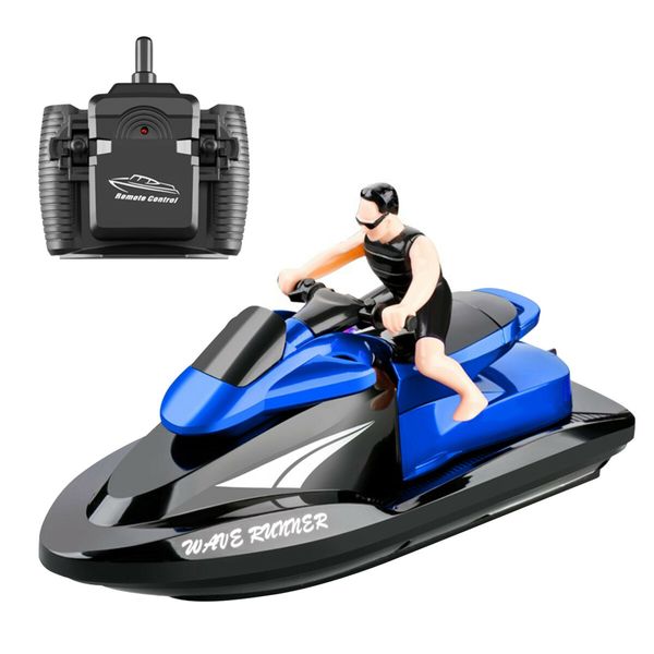 2.4G Rc Boat Motorcycle Speedboat 20 Km/H  Radio Remote Control High Speed Ship Water Game Gift For Kids Color Blue