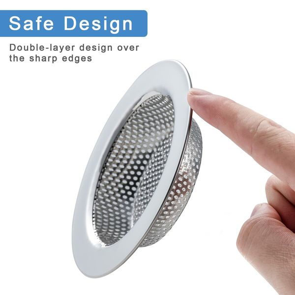 Sink Strainer for Most Kitchen Sink Drain Basket,Upgraded Double-Layer Safe Design Kitchen Sink Strainer (2 PCS,4.5 Inch)