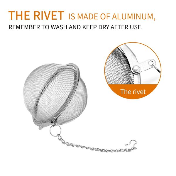 Stainless Steel Mesh Tea Ball 2.7 inches Tea Strainers Tea Infuser Strainer Filters for Tea (2pcs)