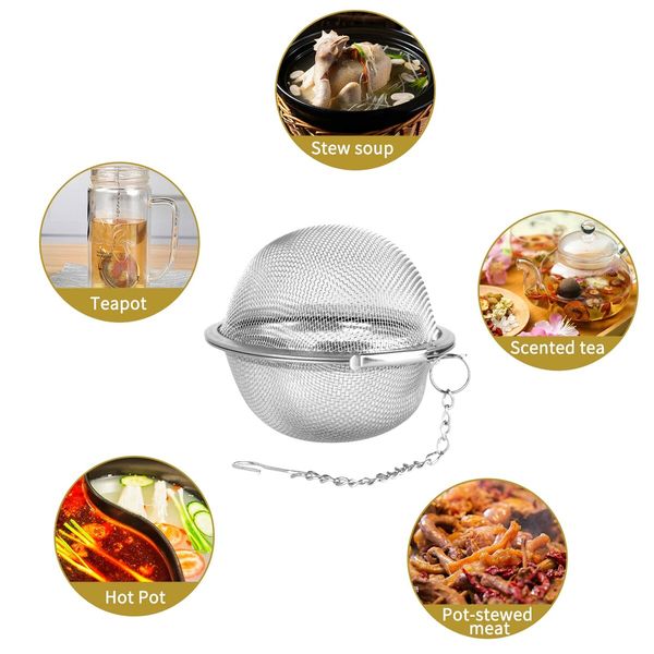 Stainless Steel Mesh Tea Ball 2.7 inches Tea Strainers Tea Infuser Strainer Filters for Tea (2pcs)