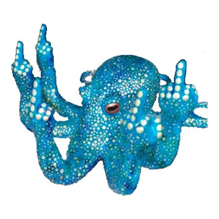 Garden Statue,Handmadeanimals Octopus Decor Miniature Ornaments 14x12 cm,Blue