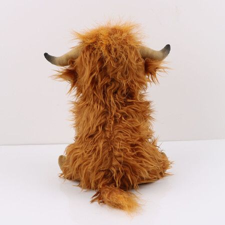 Brown Highland Cow, Realistic Soft Cuddly Farm Toy, Naturli Eco-Friendly Plush, 25CM