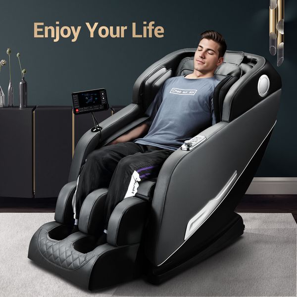 HOMASA Massage Chair Full Body Zero Gravity Shiatsu Kneading Airbags Heated Vibration Massager Recliner Bluetooth Speaker