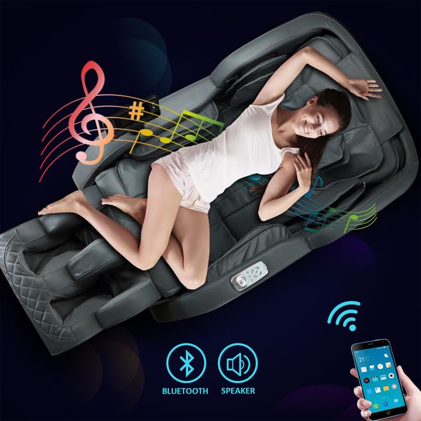 HOMASA Massage Chair Full Body Zero Gravity Shiatsu Kneading Airbags Heated Vibration Massager Recliner Bluetooth Speaker