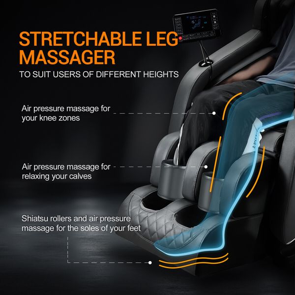 HOMASA Massage Chair Full Body Zero Gravity Shiatsu Kneading Airbags Heated Vibration Massager Recliner Bluetooth Speaker