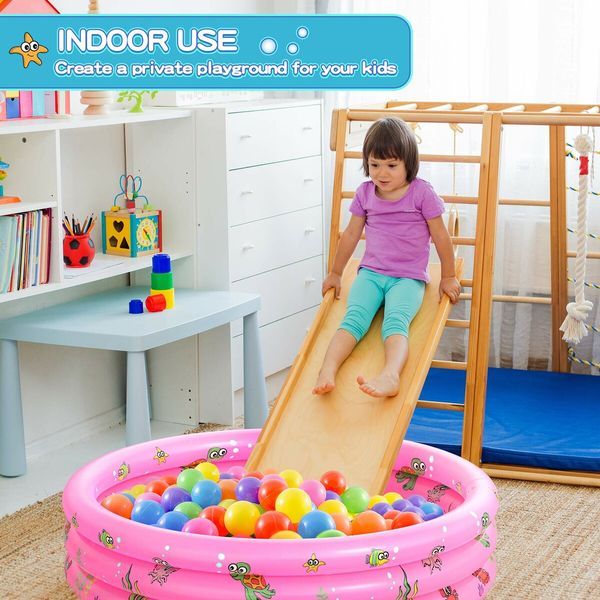 Garden Round Inflatable Baby Swimming Pool,Portable Inflatable Child/Children Little Pump Pool,Kiddie Paddling Pool Indoor&Outdoor Toddler Water Game Play Center for Kids/Girl/Boy (Pink)