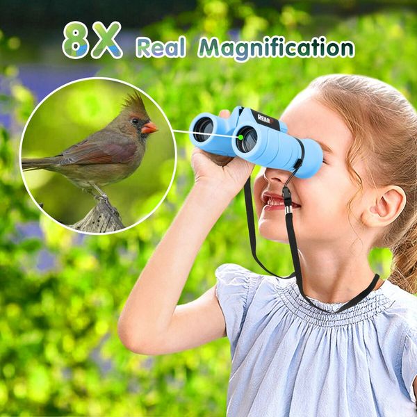 Binoculars for Kids High-Resolution 8x21,Gift for Boys & Girls Shockproof Compact Kids Binoculars for Bird Watching,Hiking,Camping,Travel,Learning,Spy Games & Exploration (Blue)