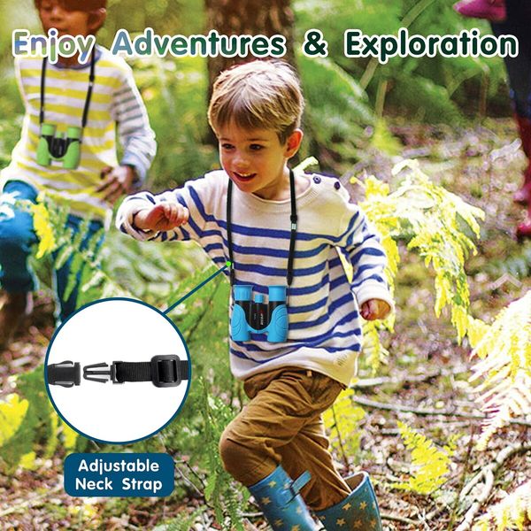 Binoculars for Kids High-Resolution 8x21,Gift for Boys & Girls Shockproof Compact Kids Binoculars for Bird Watching,Hiking,Camping,Travel,Learning,Spy Games & Exploration (Blue)