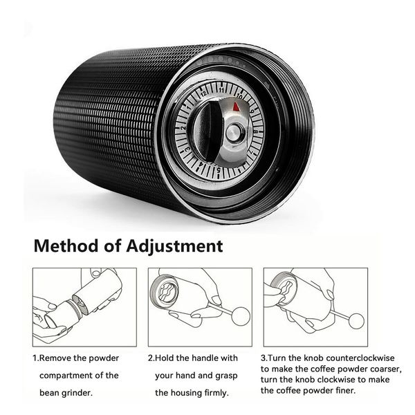 Hand Coffee Grinder Capacity 25g with Adjustable CNC Stainless Steel Conical Burr for Aeropress Drip Coffee French Press