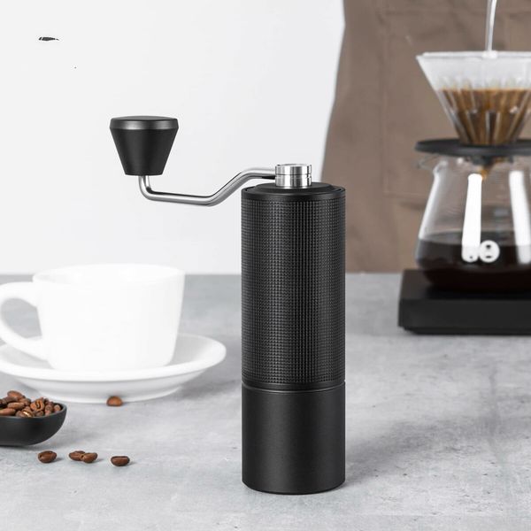 Hand Coffee Grinder with Adjustable Grind Setting Stainless Steel S2C Conical Burr Coffee Grinder for Espresso- Black