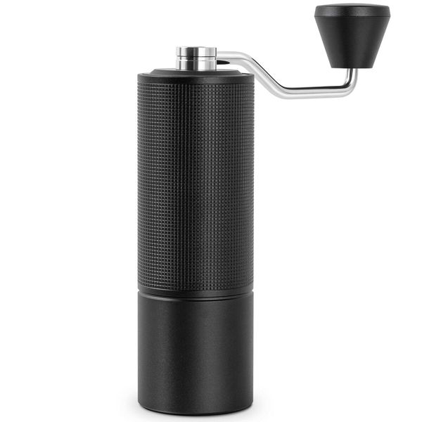 Hand Coffee Grinder with Internal Adjustable Grind Setting Stainless Steel S2C Conical Burr for Espresso- Black