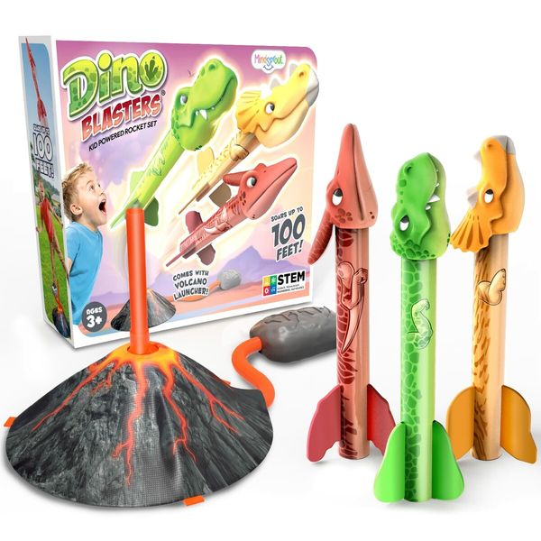 Dino Blasters  Rocket Launcher for Kids  Birthday Gift for Boys & Girls Outdoor Toys, Family Fun, Dinosaur Toy, Kids