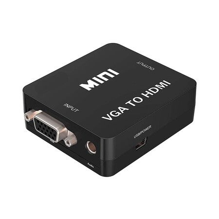 VGA to HDMI Adapter, Mini Vga Adapter Box Steadily Convert Full HD Audio Video