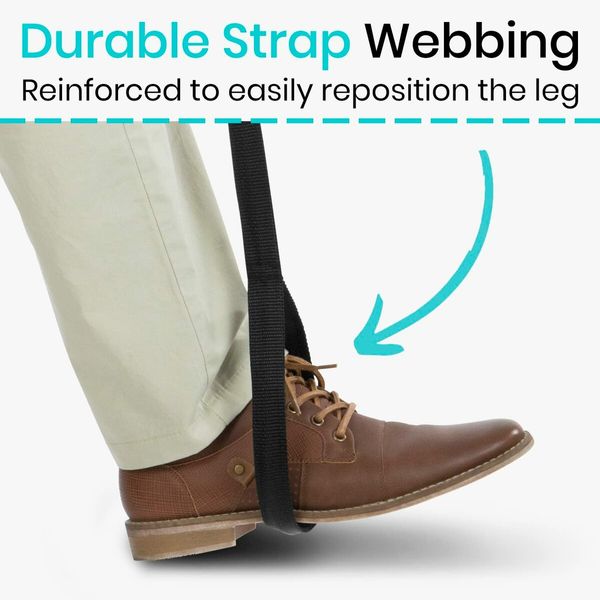 Leg Lifter Strap 112CM, Rigid Foot Loop, Hand Grip for Senior, Elderly, Disability