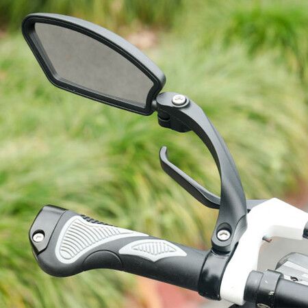 Handlebar Bike Mirror, HD Blast-Resistant, Safe Crystal Clear Glass Mirror, Bicycle Mirror (2pcs, Right + Left)