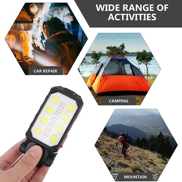 Emergency Flashlight LED Work Light USB Charged COB Inspection Lamp Foldable Emergency Light