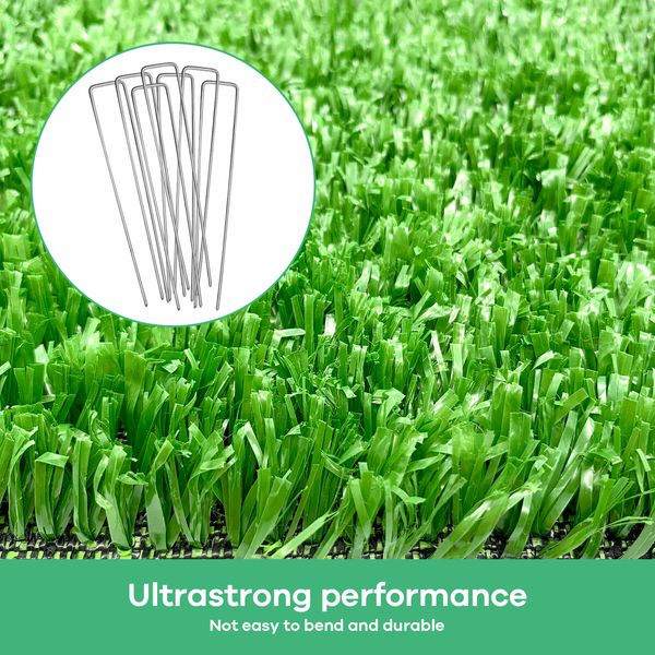 2x5M Artificial Grass Roll  Fireproof Fake Synthetic Turf Faux Lawn 10SQM Plastic Plant Mat Flooring Yarn Decor Olive 15mm 10 Pins