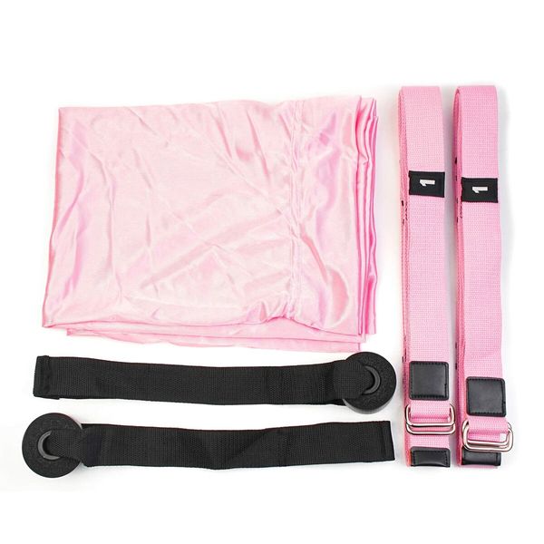 Waist Back Leg Stretch Strap for Stretching Back Bend Split Inversion Strap Gravity Yoga for Fitness Door Flexibility Trainer Beginner Gym Pink