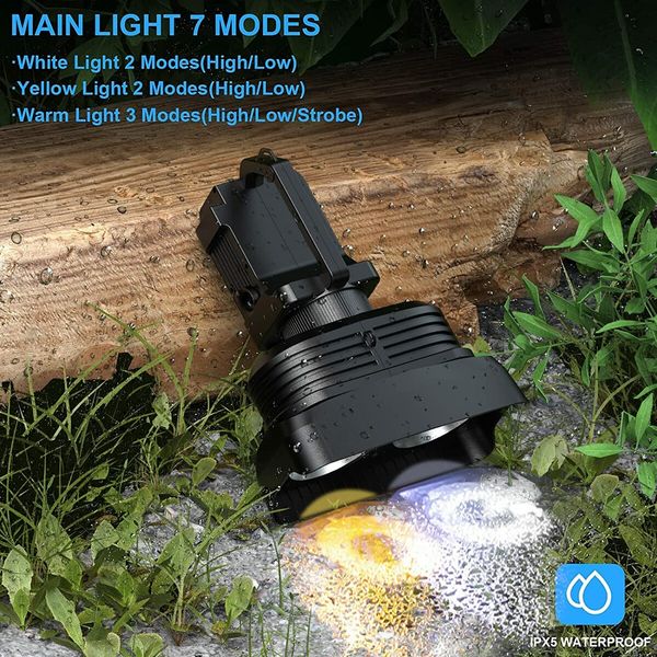 Handheld Hunting Flashlight with COB Light and Tripod, Lightweight Super Bright Spotlight for Hunting Boat Camping