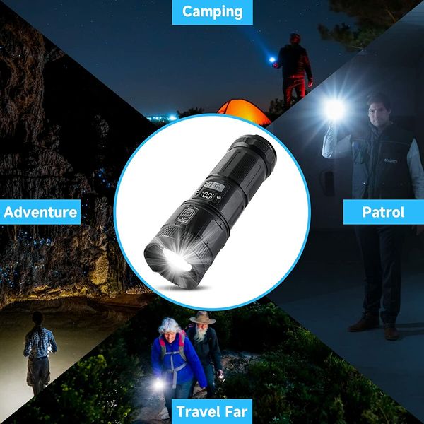 Super Bright Led Tactical Flashlights with COB Work Light, High Powered Flashlight, Powerful Handheld Flashlights for Emergencies Camping Hiking