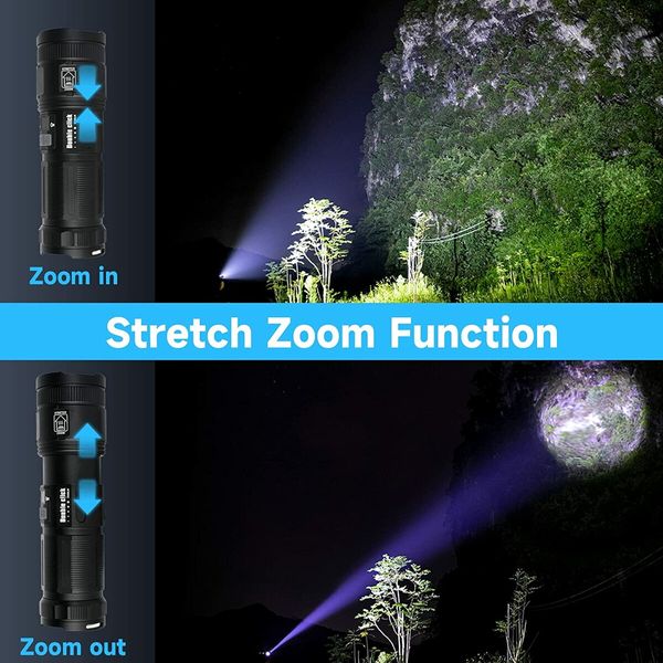 Super Bright Led Tactical Flashlights with COB Work Light, High Powered Flashlight, Powerful Handheld Flashlights for Emergencies Camping Hiking