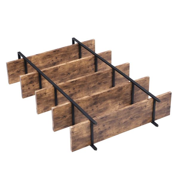 IHOMDEC 5-Tier Industrial Style Bookshelf Rustic Dark Brown