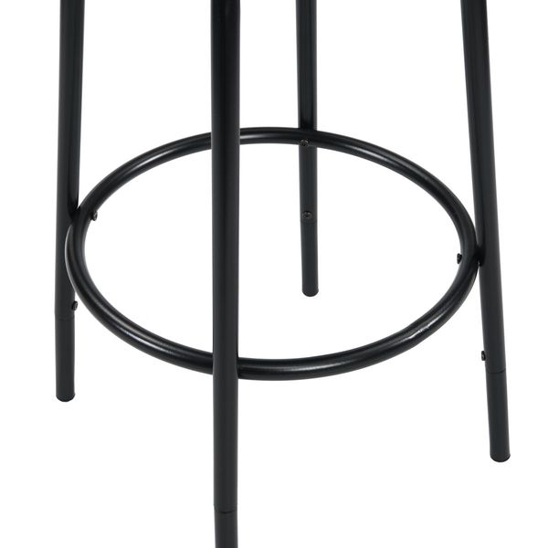 IHOMDEC Industrial Swivel Bar Stools with Adjustable Height Black Set of 3