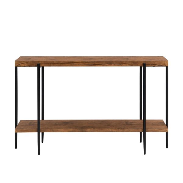 IHOMDEC Extra Long Console Sofa Table Rustic 135cmW Rustic Dark Brown