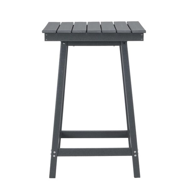 EHOMMATE HDPE Square Top Outdoor Bar Table Grey