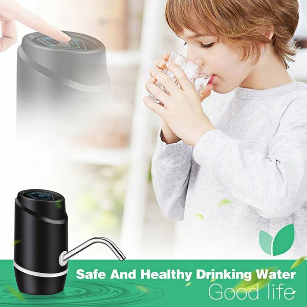 Electric Drinking Water Pump Portable Water Dispenser Universal USB Charging Water Bottle Pump for Home Camping