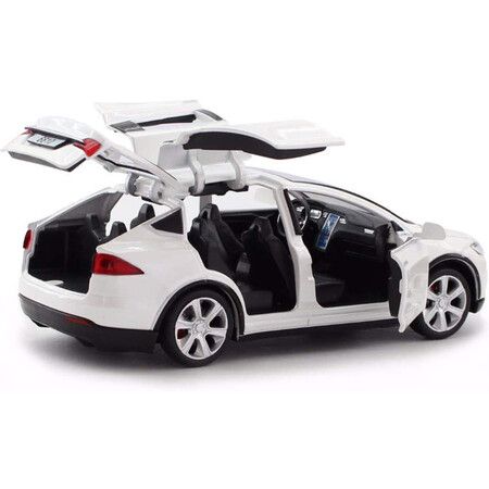 Car Model X 1:32 Scale Alloy diecast Pull Back Electronic Toys (White)