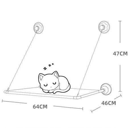 Cat Window Perch Large, Cat Window Hammock Cat Bed Window for Large Cats Sunbathing and Napping